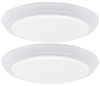 GRUENLICH LED Flush Mount Ceiling Lighting Fixture, 11 Inch Dimmable 19W (125W Replacement) 1200 Lumen, Metal Housing with White Finish, ETL and Damp Location Rated, 2-Pack