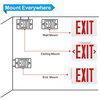 GRUENLICH LED Emergency EXIT Sign with Double Face and Back Up Batteries- US Standard Red Letter Exit Lighting, UL 924 Qualified, 120-277 Voltage (4-Pack)