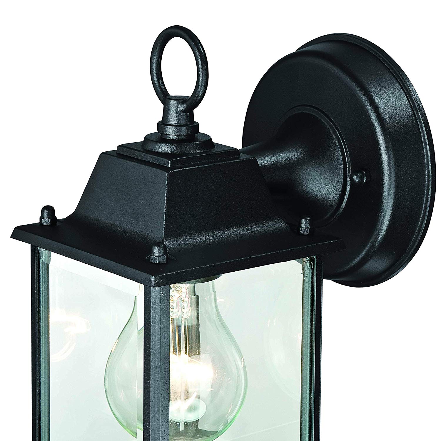 LIT-PaTH Small Outdoor Wall Lantern, Wall Sconce as Porch Lighting Fixture, E26 Base 100W Max, Aluminum Housing Plus Glass, Water-Proof and Outdoor Rated, ETL Qualified, 2-Pack