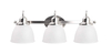 LIT-PaTH 3 Light Bathroom Vanity Light Fixture, Wall Sconce, E26 Base 60W Max for Each, Plating Nickel Finish, Bulbs not Included