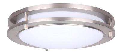 LIT-PaTH 10 Inch Dimmable LED Flush Mount Ceiling Lighting Fixture, 14W Replace 100W, 994 Lumen, Satin Nickel Finish, ETL and ES Qualified