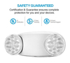 GRUENLICH LED Emergency Exit Lighting Fixtures with 2 LED Bug Eye Heads And Back Up Batteries- US Standard Emergency Light, UL 924 And CEC Qualified, 120-277 Voltage (4-Pack)