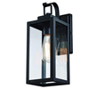 Gruenlich Outdoor Wall Lantern, Wall Sconce Light as Porch Lighting Fixture with One E26 Base Max 100W, Aluminum Housing Plus Glass, Matte Black Finish, ETL Rated