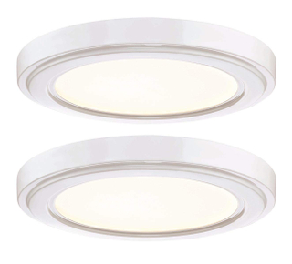 GRUENLICH LED Flush Mount Ceiling Light Fixture, 11 Inch Slim Edge Light, Dimmable 12.5W 830 Lumen, Metal Housing with White Finish, ETL Rated, 2-Pack