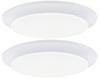 GRUENLICH LED Flush Mount Ceiling Lighting Fixture, 7 Inch Dimmable 12W (75W Replacement) 840 Lumen, Metal Housing with White Finish, ETL and Damp Location Rated, 2-Pack