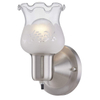 Gruenlich 1-Light Wall Sconce, Bathroom Vanity Lighting Fixture with ON/Off Switch, E26 Base 100W Max, Metal Housing with Glass, Nickel Finish