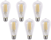 LIT-PaTH LED Edison Light, Vintage Filament Bulb, ST64(ST19) 9W (60W Equivalent) 800 Lumen, Dimmable, 2700K, E26 Base, 6-Pack