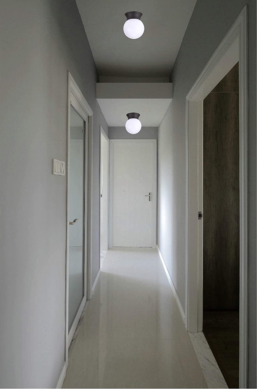 LIT-PaTH LED Flush Mount Ceiling Light Fixture for Indoor and Outdoor, 10.5W 830 Lumen 5000K Daylight White, Aluminum Housing Plus Plastic Cover, 2-Pack