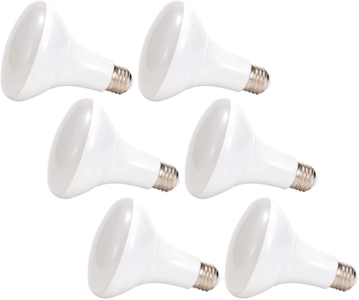 LIT-PaTH LED Lighting Bulb, BR30 10.5W (60W Equivalent) 650 Lumen, Dimmable, 105 Degree Beam Angle, Aluminum Injected Housing, 6-Pack