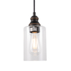 Gruenlich Pendant Lighting Fixture for Kitchen and Dining Room, Hanging Lighting Fixture, E26 Medium Base, Metal Construction with Clear Glass, Bulb not Included (1-Pack Bronze)