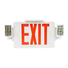 Gruenlich LED Combo Emergency EXIT Sign with 2 Adjustable Head Lights and Double Face, Back Up Batteries- US Standard Red Letter Emergency Exit Lighting, UL 924 Qualified, 120-277 Voltage (1-Pack)
