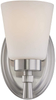 Gruenlich 1-Light Wall Sconce, Bathroom Vanity Lighting Fixture, E26 Base 100W Max, Metal Housing with Glass, Nickel Finish