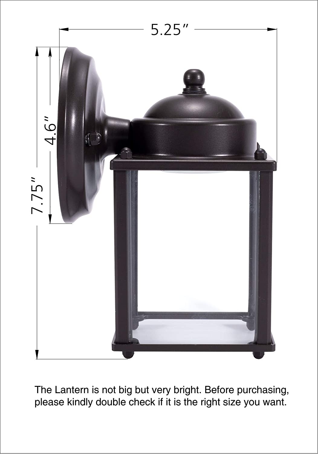 LIT-PaTH Outdoor LED Wall Lantern, Wall Sconce as Porch Lighting Fixture, 5000K Daylight White, 9.5W 800 Lumen, Aluminum Housing Plus Glass, 2-Pack (Bronze Finish)