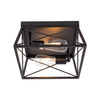 Gruenlich Semi Flush Mount Ceiling Light Fixture, 2-Light E26 Medium Base, Metal Housing, ETL Rated, Bulbs NOT Included (Square-Black)